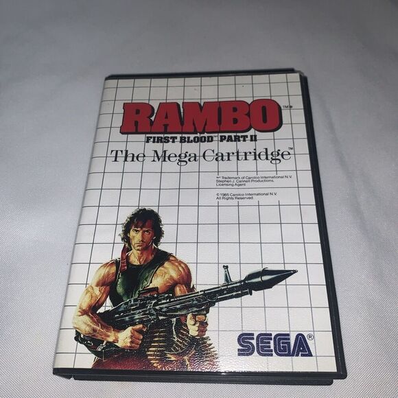 Video Game Sega Rambo First Blood Part II 2 (Sega Master System 1986) No Manual - Picture 9 of 10